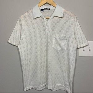 Vintage 80s Remington‎ Striped Dash Line Single Stitch Polo Shirt Sz M